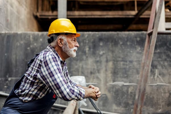 Industrial worker with hard hat