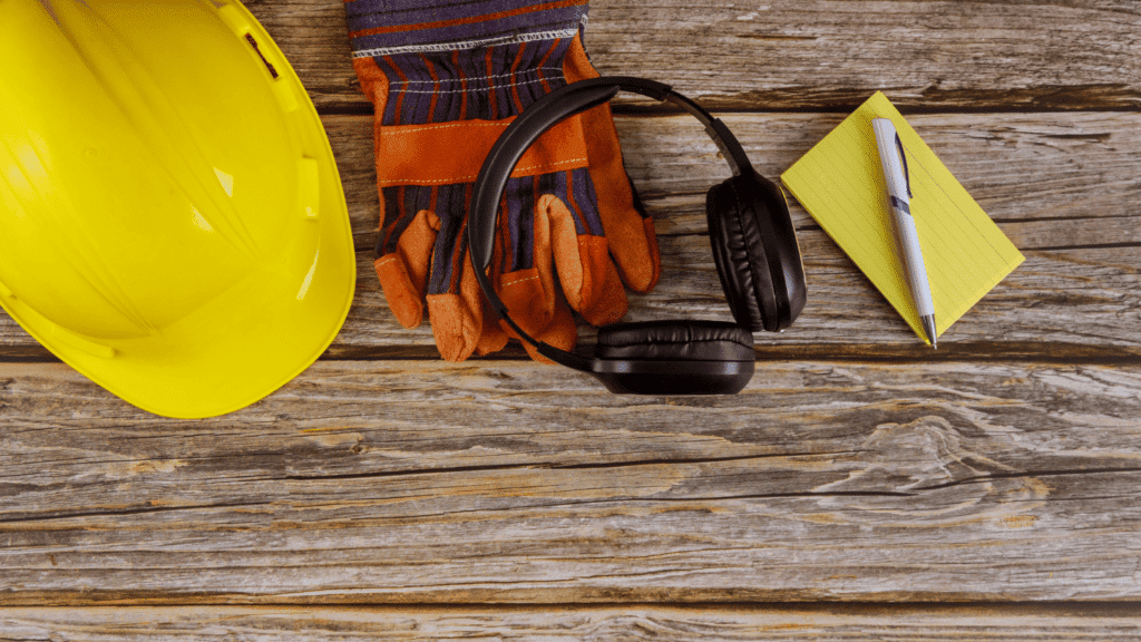 bunch of construction safety equipment