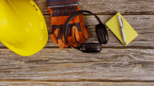 bunch of construction safety equipment